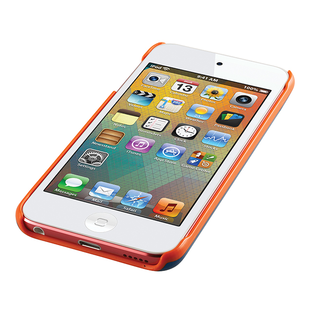 【iPod touch(第5世代) ケース】本革張りハードケース (レトロレーサー ブルー/オレンジ)サブ画像