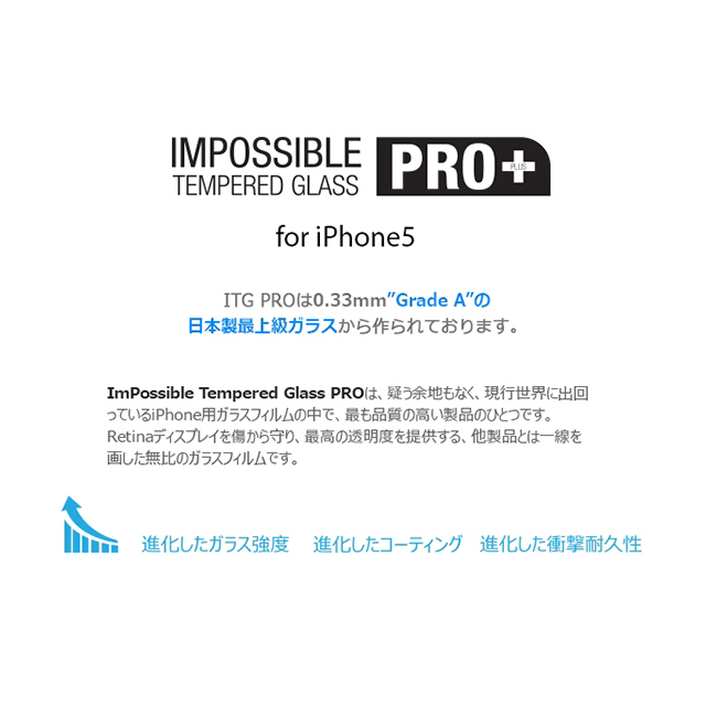 【iPhoneSE(第1世代)/5s/5c/5 フィルム】ITG PRO Plus - Impossible Tempered Glassサブ画像