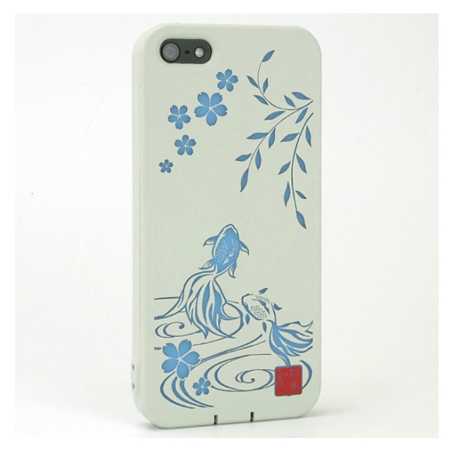 【iPhone5s/5 ケース】和彩美「ふるる」：柔装飾カバー 透し散桜に金魚サブ画像