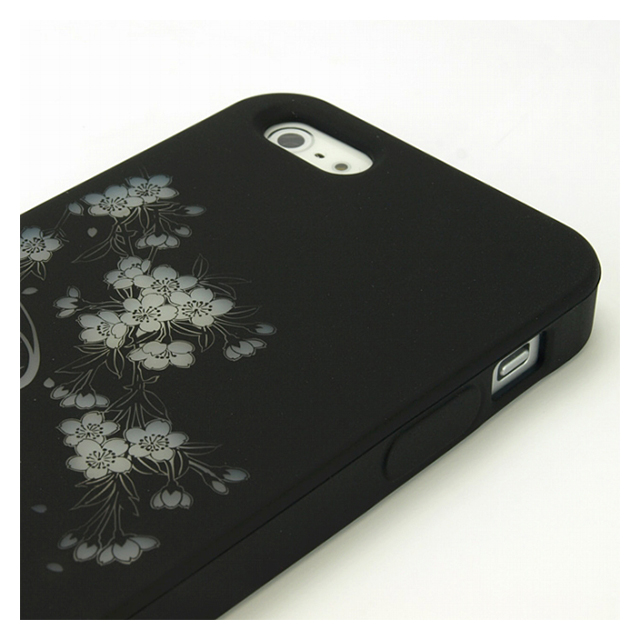 【iPhone5s/5 ケース】和彩美「ふるる」：柔装飾カバー 透し夜桜に流水サブ画像