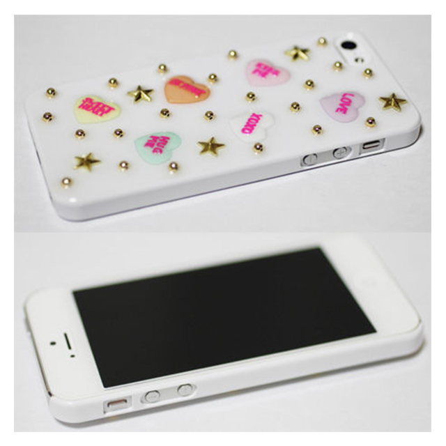 【iPhone5s/5 ケース】candy heart スタッズホワイトサブ画像