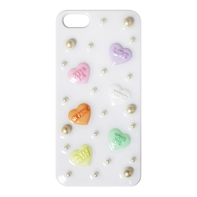 【iPhone5s/5 ケース】candy heart ジェラートホワイト