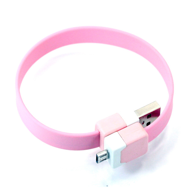 2A USBカラーケーブル（ピンク）