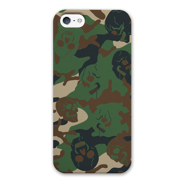【iPhoneSE(第1世代)/5s/5 ケース】Skeleton camouflage グリーン