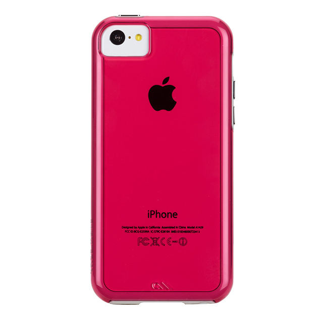 【iPhone5c ケース】Hybrid Tough Naked Case, Shocking Pink with White Bumper