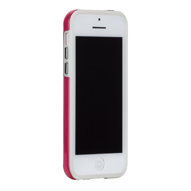【iPhone5c ケース】Hybrid Tough Naked Case, Shocking Pink with White Bumperサブ画像
