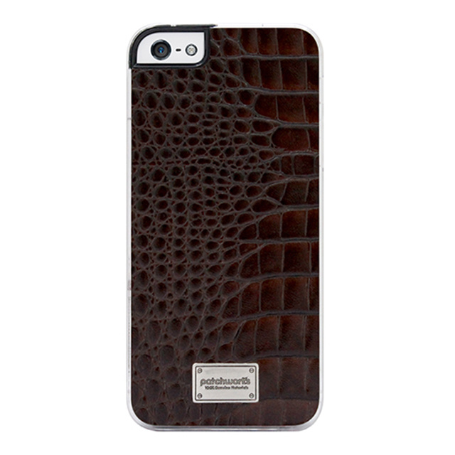 【iPhoneSE(第1世代)/5s/5 ケース】Classique Snap Case Leather (Croco Dark Brown)
