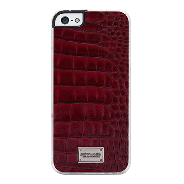 【iPhoneSE(第1世代)/5s/5 ケース】Classique Snap Case Leather (Croco Bulgandy)