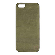 【iPhoneSE(第1世代)/5s/5 ケース】Real wood case Vivid Green Tea ブラックフレーム