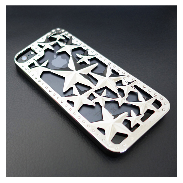 【iPhoneSE(第1世代)/5s/5 ケース】Metal case Glitter Star (Silver/Black)goods_nameサブ画像