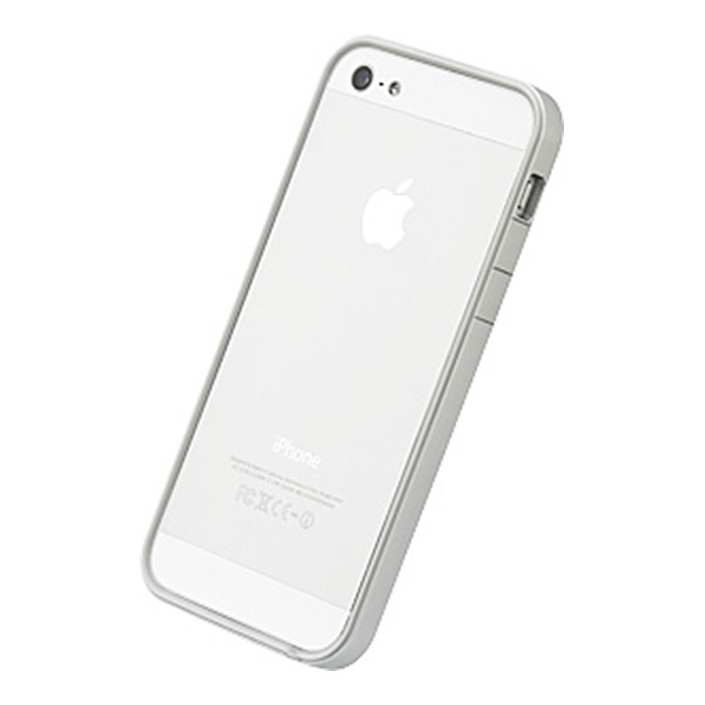 Iphonese 第1世代 5s 5 ケース フラットバンパーセット シルバー ホワイト パワーサポート Iphoneケースは Unicase