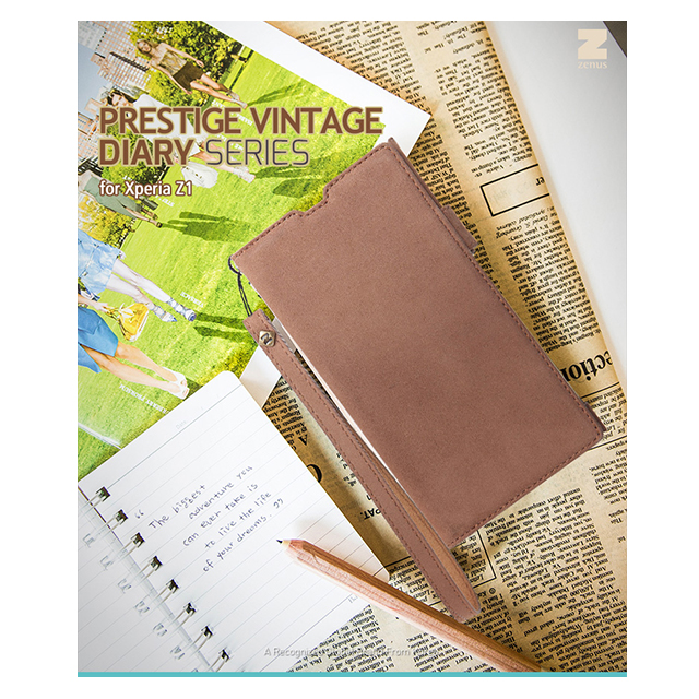 【XPERIA Z1 ケース】Prestige Vintage Diary (ビンテージブラウン)サブ画像