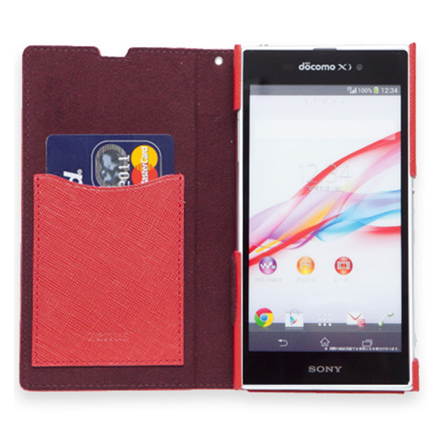 【XPERIA Z1 ケース】Prestige Minimal Diary (レッド)サブ画像