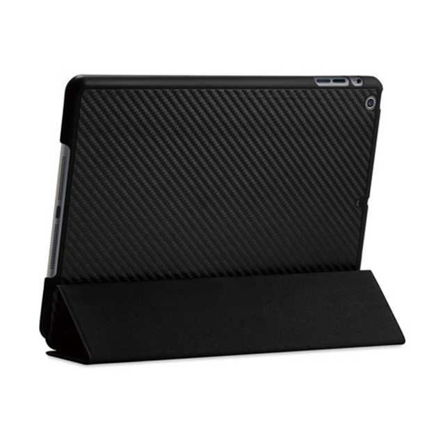 【iPad(9.7inch)(第5世代/第6世代)/iPad Air(第1世代) ケース】CarbonLook SHELL with Front cover ブラックサブ画像