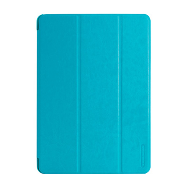 【iPad(9.7inch)(第5世代/第6世代)/iPad Air(第1世代) ケース】LeatherLook SHELL with Front cover Sky Blue