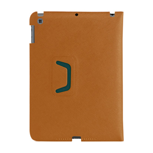 【iPad(9.7inch)(第5世代/第6世代)/iPad Air(第1世代) ケース】LeatherLook Classic with Front cover Camel Brown/Marine Blueサブ画像