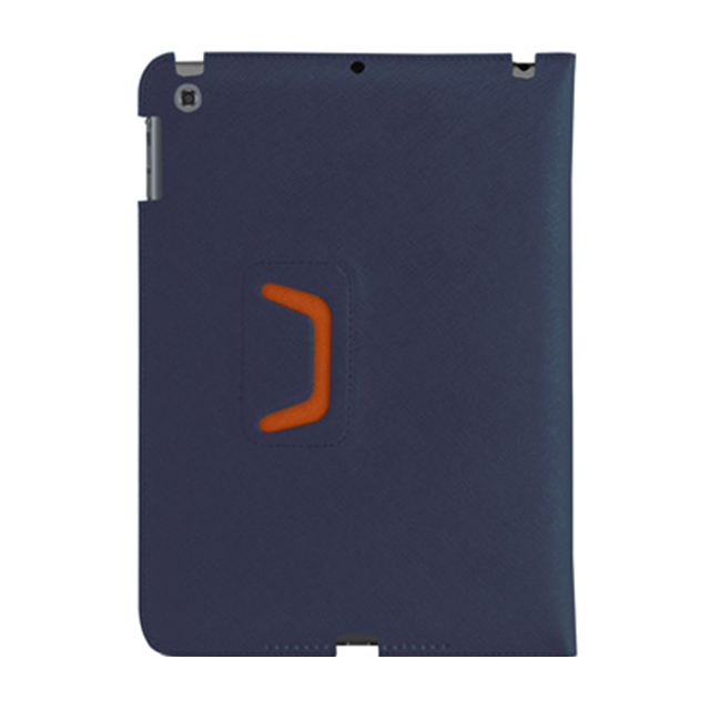 【iPad(9.7inch)(第5世代/第6世代)/iPad Air(第1世代) ケース】LeatherLook Classic with Front cover Navy Blue/Valencia Orangeサブ画像