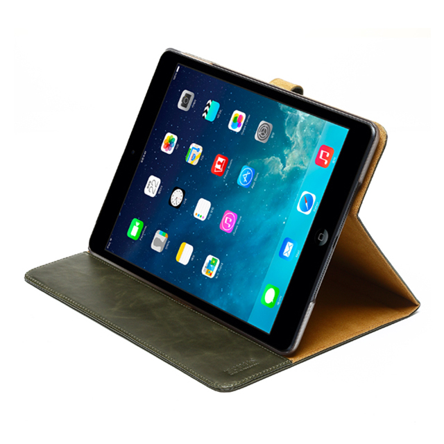 【iPad(9.7inch)(第5世代/第6世代)/iPad Air(第1世代) ケース】Masstige Lettering Diary (ディープカーキ)サブ画像