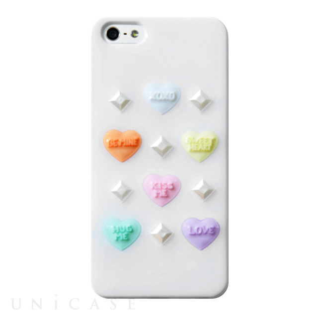 【iPhone5s/5 ケース】candy heart ダイヤホワイト