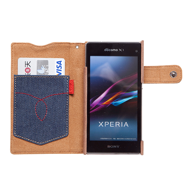 【XPERIA A2/Z1 f ケース】Denim Vintage Pocket Diaryサブ画像