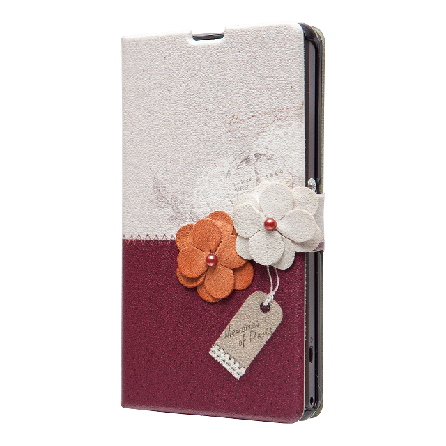 【XPERIA Z1 f ケース】Memories of Paris Diary (ワインレッド)goods_nameサブ画像