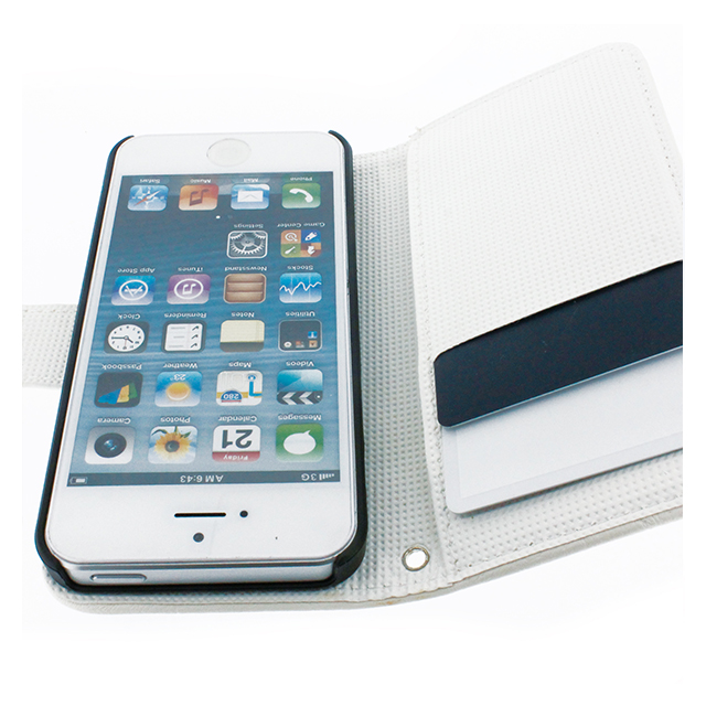 【iPhone5s/5 ケース】LEATHER FLIPS レザーフリップカードインケース ホワイト 13IA10-4-WHTサブ画像