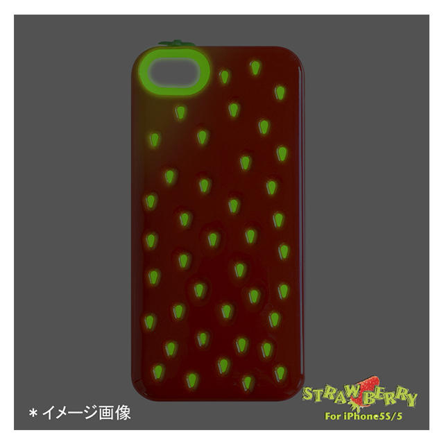 【iPhoneSE(第1世代)/5s/5 ケース】Poppin’ Strawberry (レッド)サブ画像