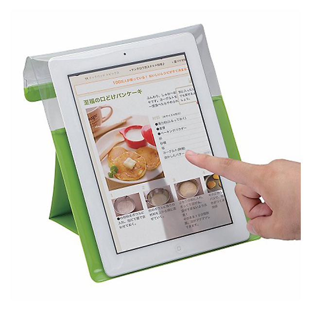 【スマホポーチ】ELECOOK タブレット用自立する防滴ケース 10インチ (グリーン)サブ画像
