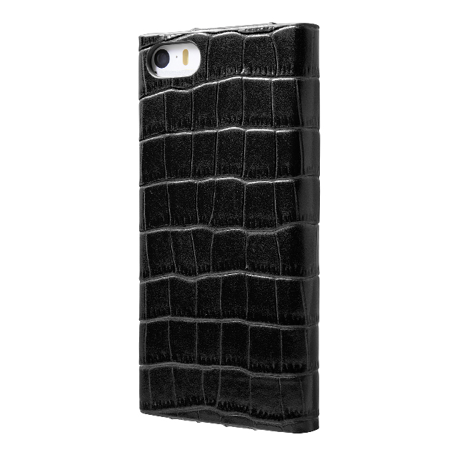 【iPhone5s/5 ケース】Crocodile type Leather Case ブラックサブ画像