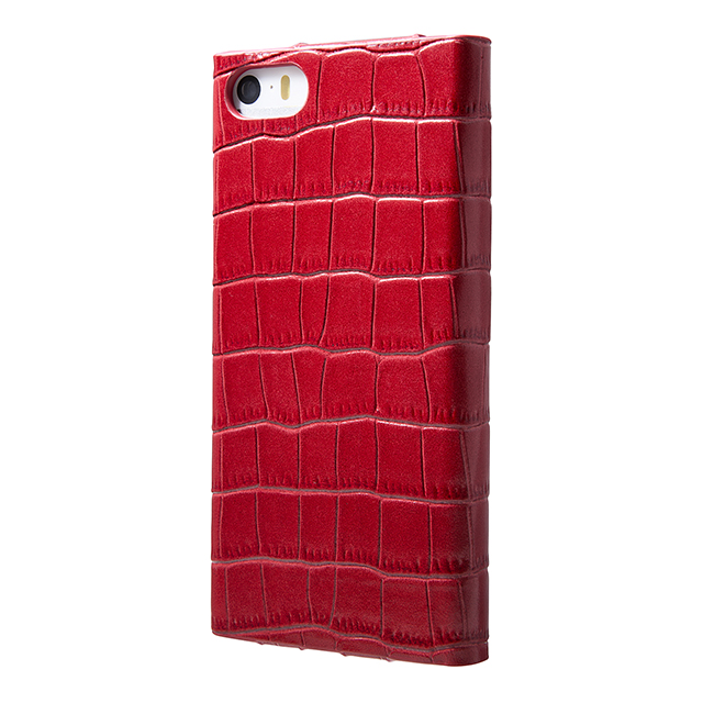 【iPhone5s/5 ケース】Crocodile type Leather Case レッドサブ画像