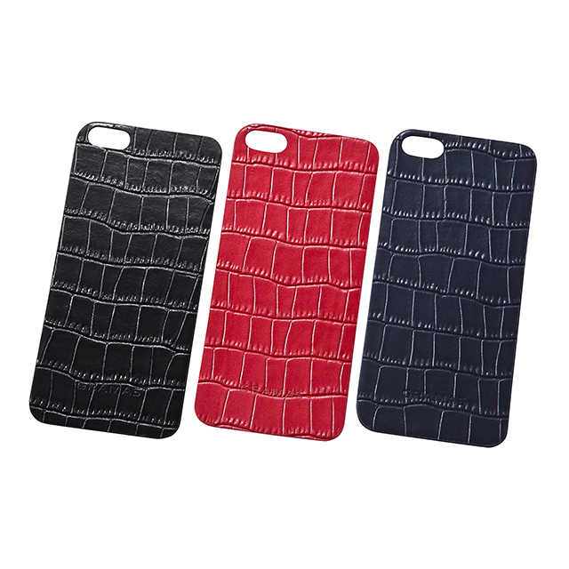 【iPhone5s/5 スキンシール】Crocodile type Leather Panel ブラックサブ画像