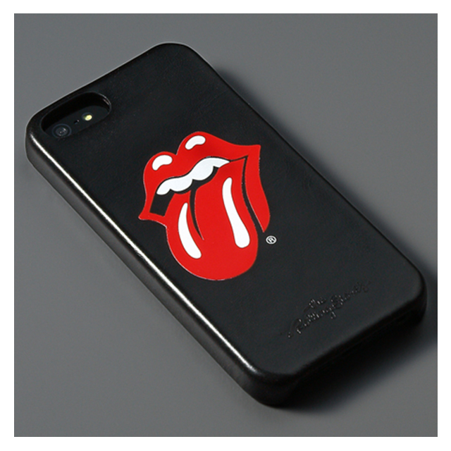 【iPhoneSE(第1世代)/5s/5 ケース】Rolling Stones Classic Tongue Leather Bar (ブラック)goods_nameサブ画像