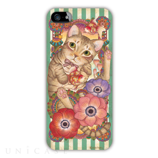 【iPhone5s/5 ケース】イラストレーター「はる」オリジナルiPhoneカバー 猫とアネモネ