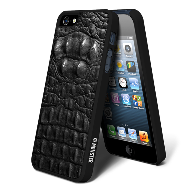 【iPhone5s/5 ケース】動物皮モンスターケース Monster-Crocodile ブラックサブ画像