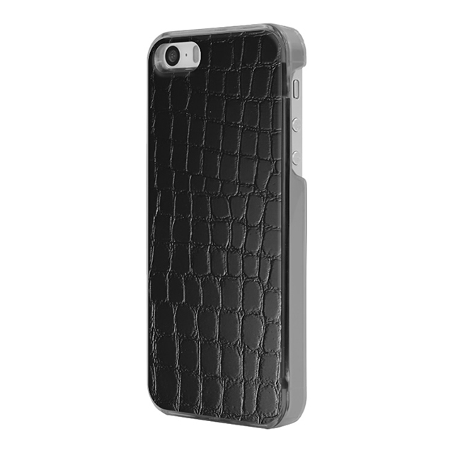 【iPhoneSE(第1世代)/5s/5 ケース】IC-COVER Leather (レザー調ブラック)サブ画像