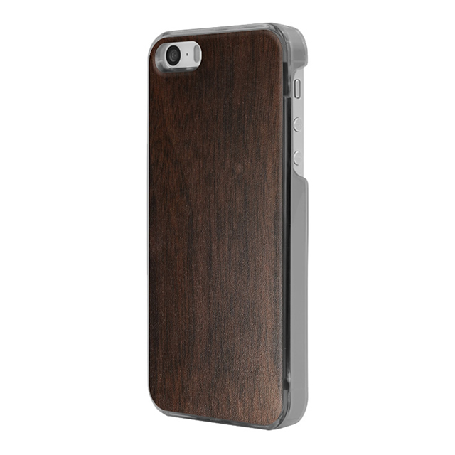 【iPhoneSE(第1世代)/5s/5 ケース】IC-COVER Wood (木目調ウォールナット)サブ画像
