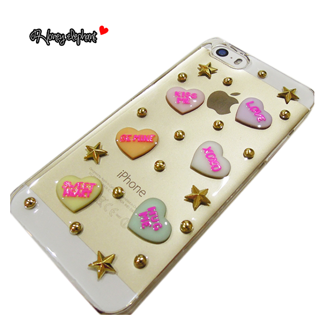 【iPhone5s/5 ケース】candy heart クリアスタッズサブ画像