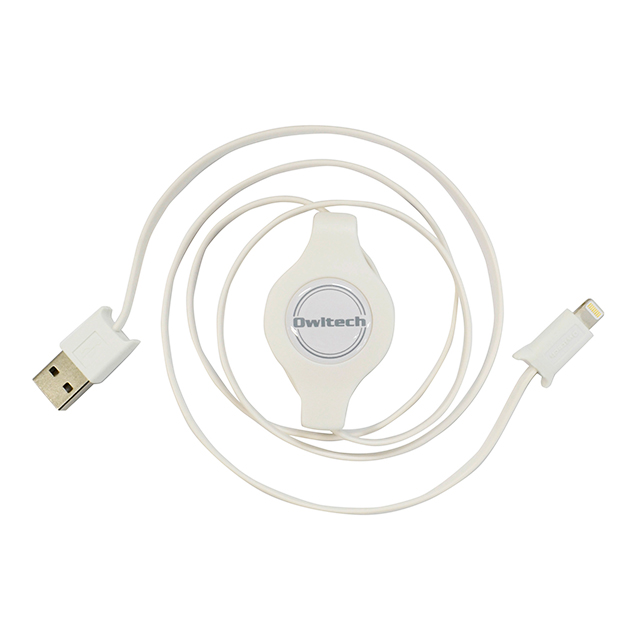 リール式Lightning-USBケーブル 2.4A 1m ホワイトサブ画像