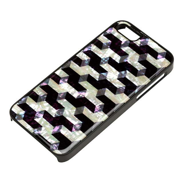 【iPhoneSE(第1世代)/5s/5 ケース】Natural Pearl Case (Cube/ブラックフレーム)サブ画像