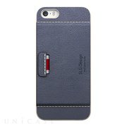 【iPhoneSE(第1世代)/5s/5 ケース】D6 Italian Minerva Box Leather Card Pocket Bar (グレー)