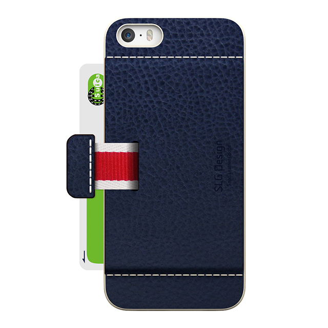 【iPhoneSE(第1世代)/5s/5 ケース】D6 Italian Minerva Box Leather Card Pocket Bar (ネイビー)サブ画像