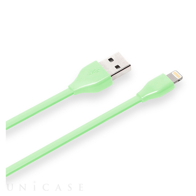 Lightningコネクター用 USBフラットケーブル0.5m グリーン