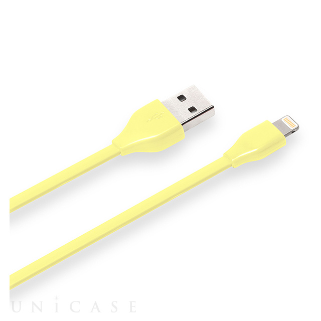 Lightningコネクター用 USBフラットケーブル1.0m イエロー
