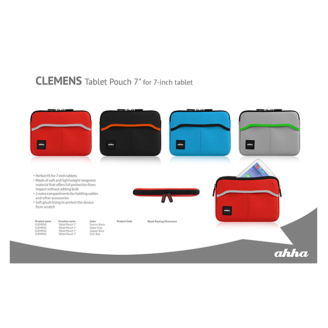 7inch Tablet Mobile Pouch CLEMENS Lagoon Blueサブ画像