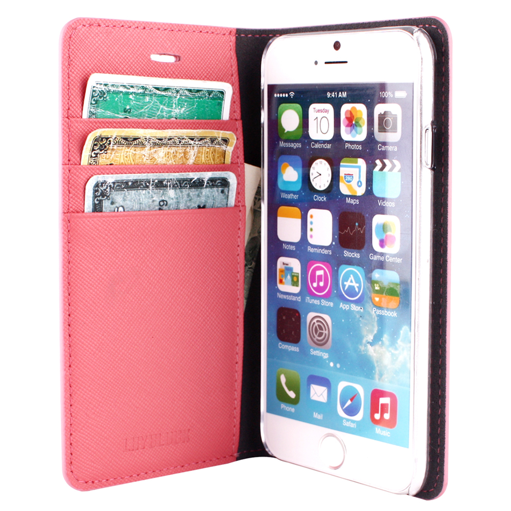【iPhone6s/6 ケース】Saffiano Flip Case (ベビーピンク)サブ画像