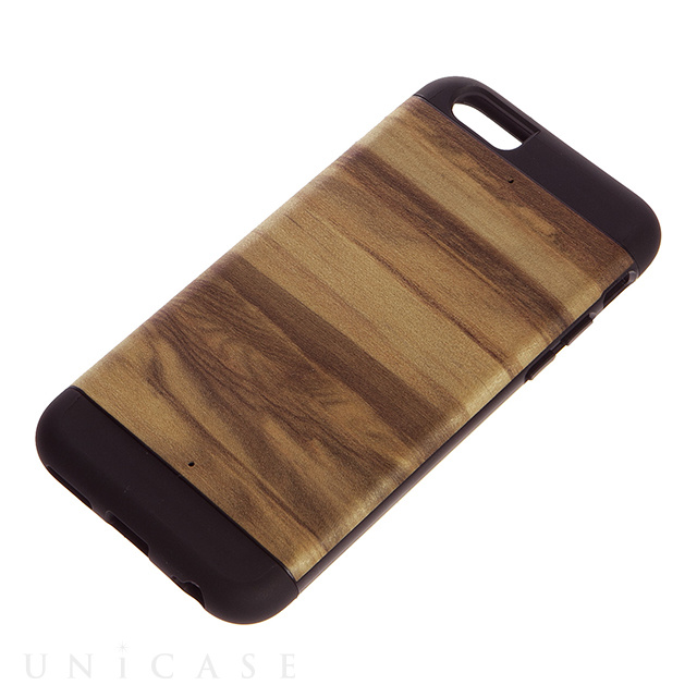 【iPhone6s/6 ケース】天然木ケース プロテクションタイプ Cappucino ブラックフレーム