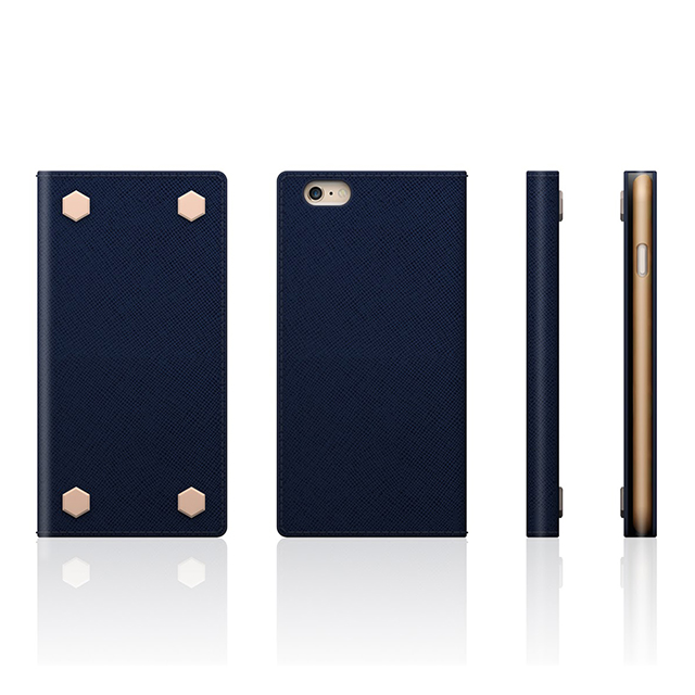 【iPhone6s/6 ケース】D5 Saffiano Calf Skin Leather Diary (ネイビー)goods_nameサブ画像