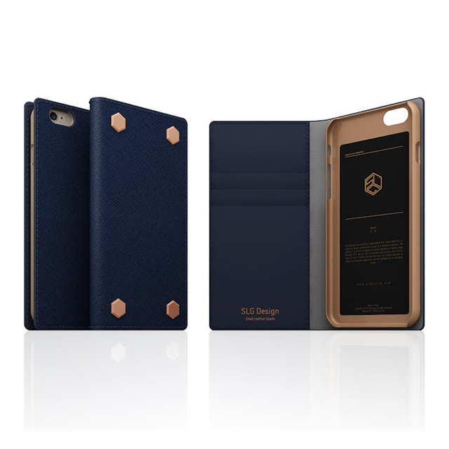 【iPhone6s/6 ケース】D5 Saffiano Calf Skin Leather Diary (ネイビー)goods_nameサブ画像