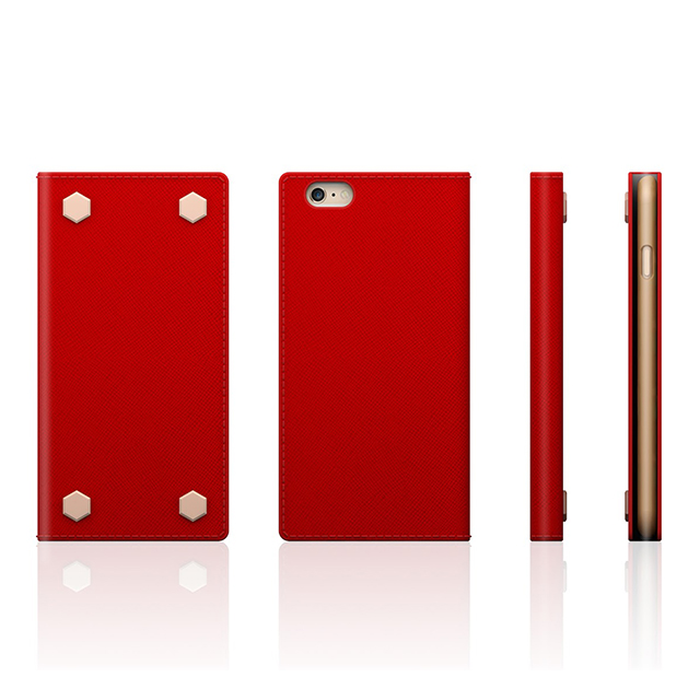 【iPhone6s/6 ケース】D5 Saffiano Calf Skin Leather Diary (レッド)サブ画像