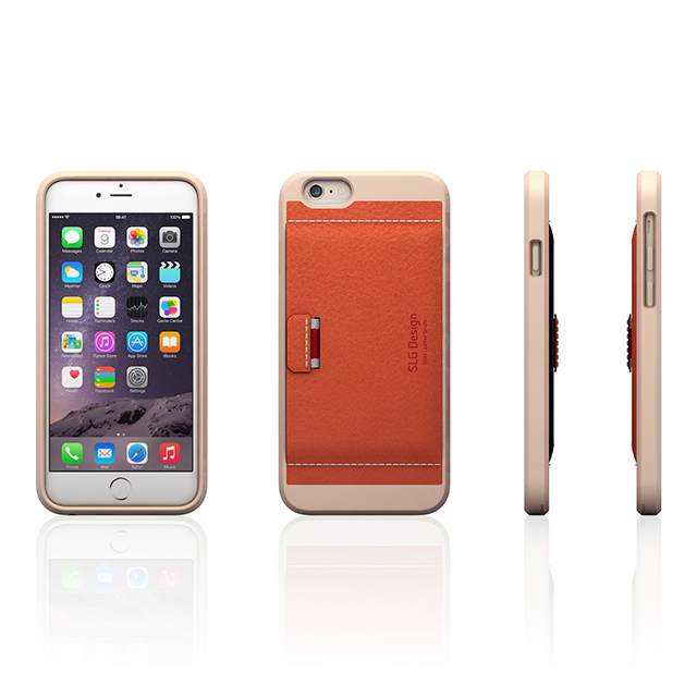【iPhone6 ケース】D6 Italian Minerva Box Leather Card Pocket Bar (オレンジ)サブ画像